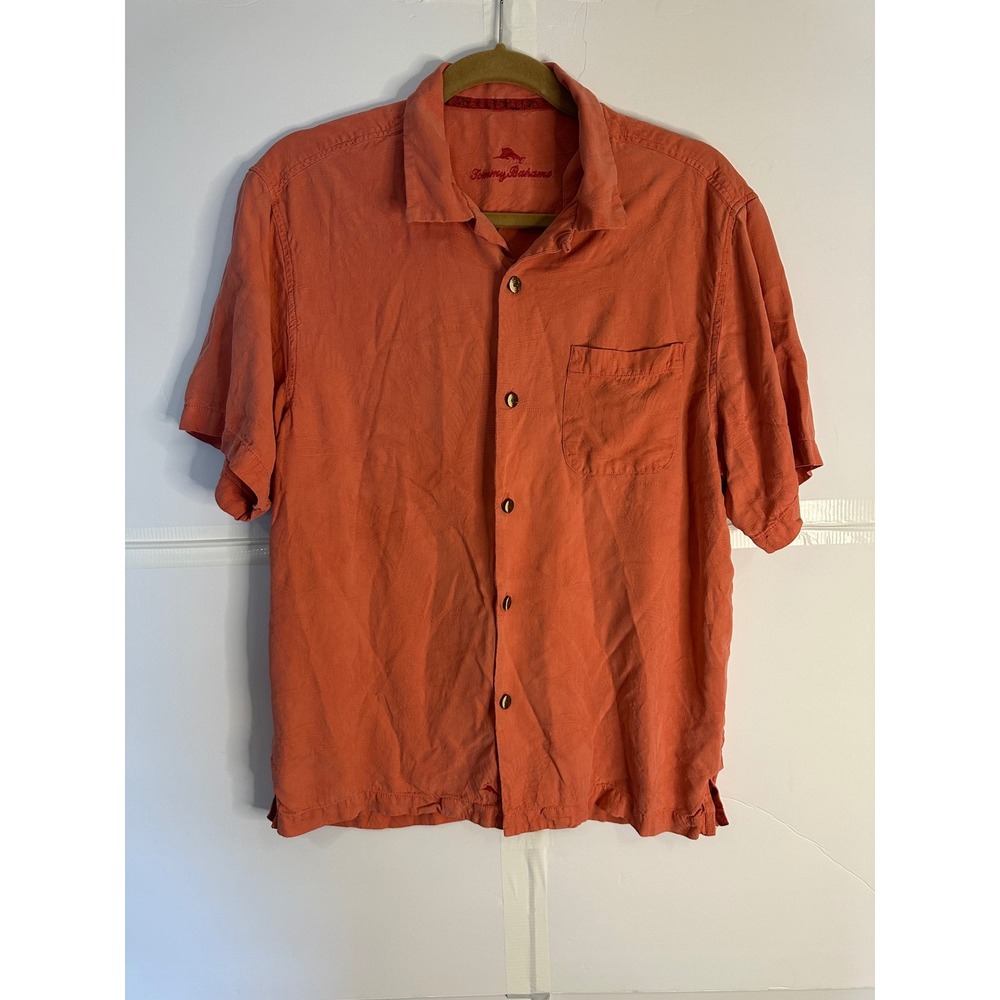 Tommy Bahama Silk Camp Shirt Button Up Short Sleeve Casual Resort Wear M